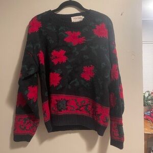 Vintage Talbots Hand Knitted Pink Fall Winter GrandmaCore Chunky Sweater